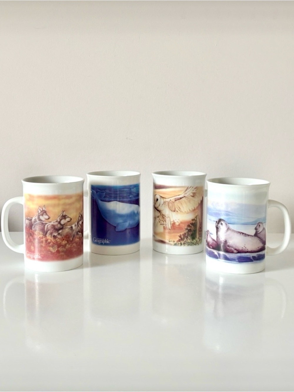 Canadian Geographic Signature Series Schim Schimmel Mugs Set of Four Rare